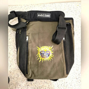 SUBLIME Band Messenger Bag Sun Logo Green/Black 2000s EUC